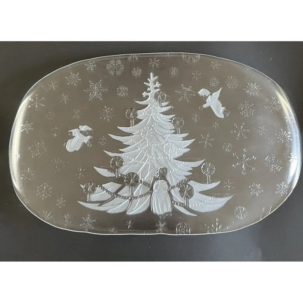 WMF Glas Galerie Christmas Tree Glass Stollenplatte Platter Made‎ in Germany 16